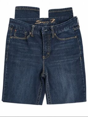 Seven7 Womens Dark Blue Denim Jeans